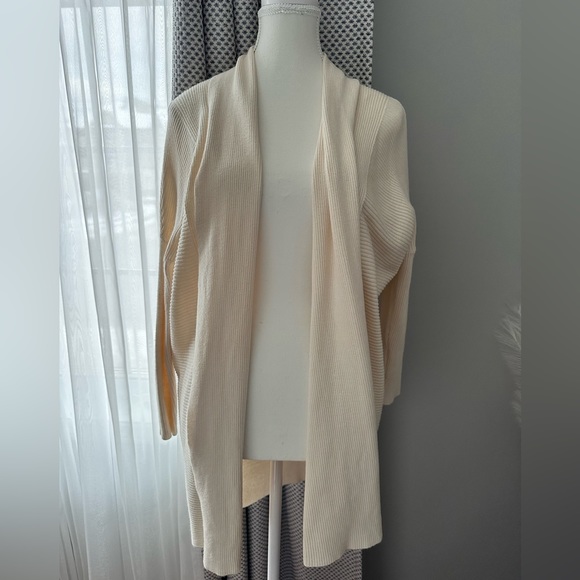 Mango Ribbed Long Cardigan - Cream - Picture 2 of 5
